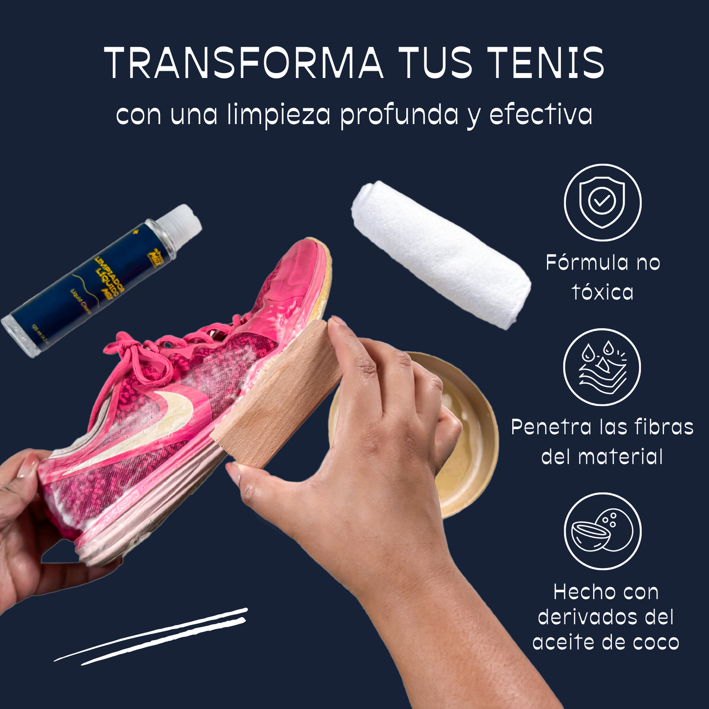 Kit de Limpieza Para Tenis con Líquido MAX