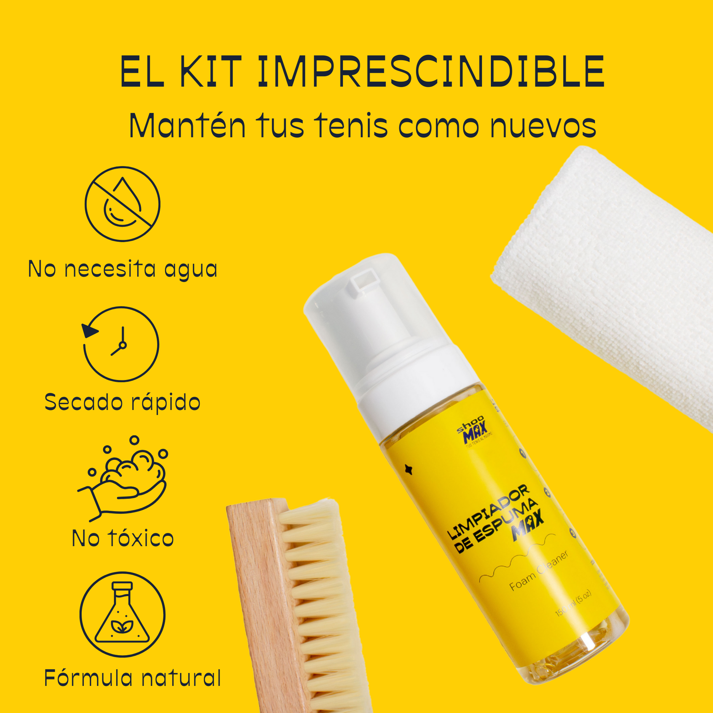 Kit de Limpieza Para Tenis con Espuma MAX
