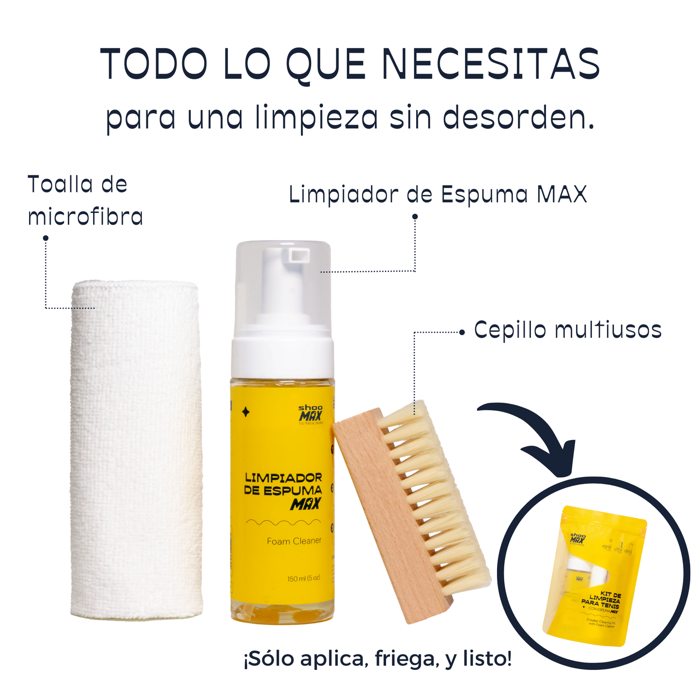 Kit de Limpieza Para Tenis con Espuma MAX