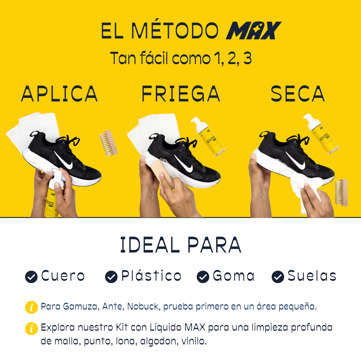 Kit de Limpieza Para Tenis con Espuma MAX